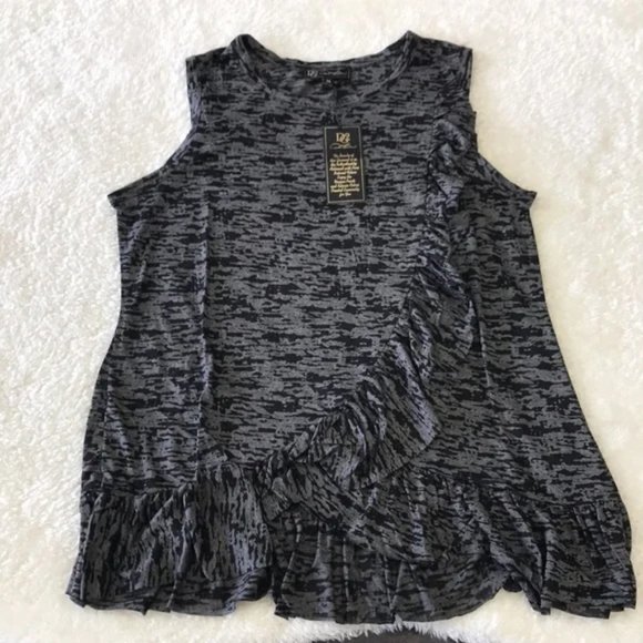 DG2 By Diane Gilman Burnout Ruffle Tank 688-583 - Picture 4 of 6
